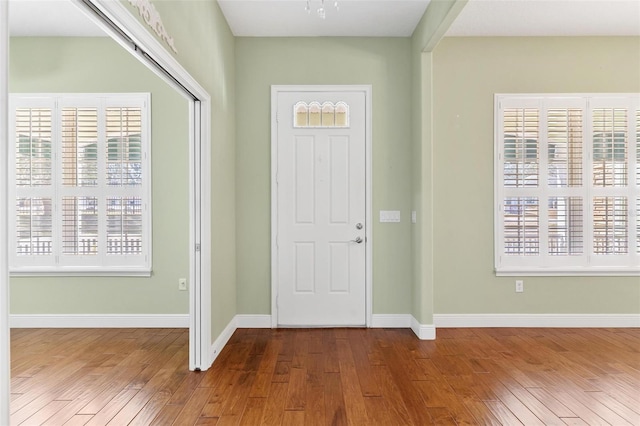 foyer featuring hardwood / wood-style floors