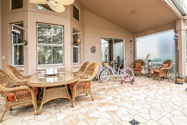 view of patio with ceiling fan