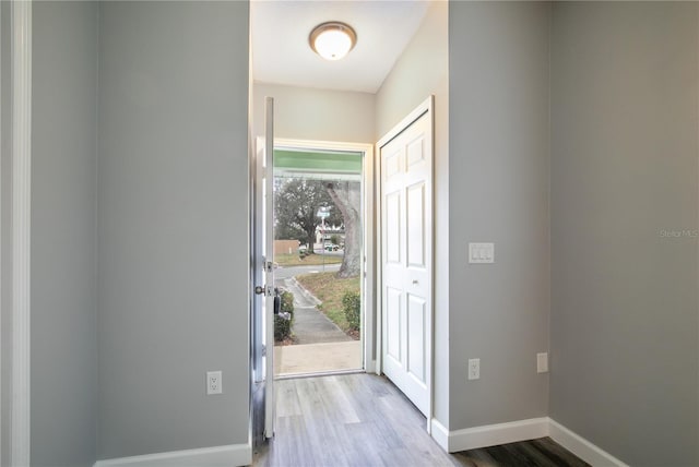 foyer featuring light wood-type flooring