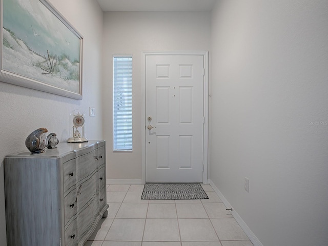 view of tiled entrance foyer