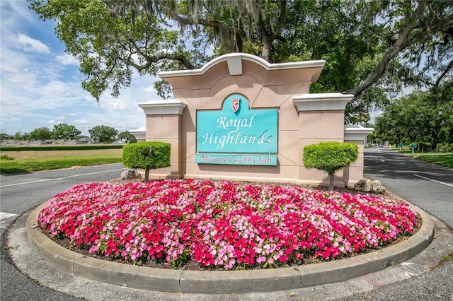 view of community sign