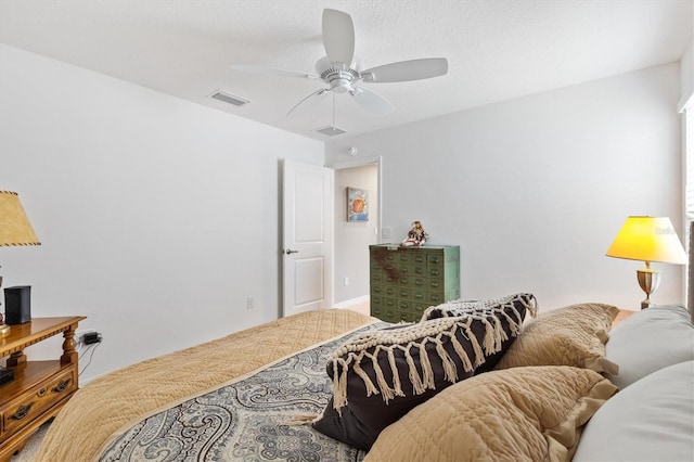 bedroom featuring ceiling fan