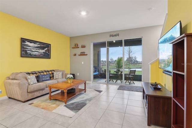 view of tiled living room