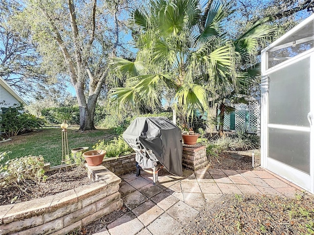 view of patio featuring grilling area