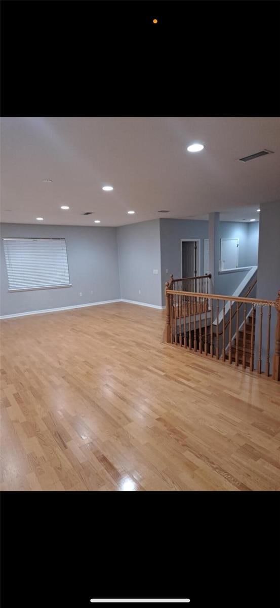 interior space with light hardwood / wood-style floors