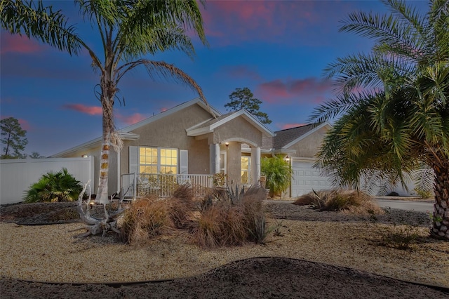 view of front of home featuring a garage