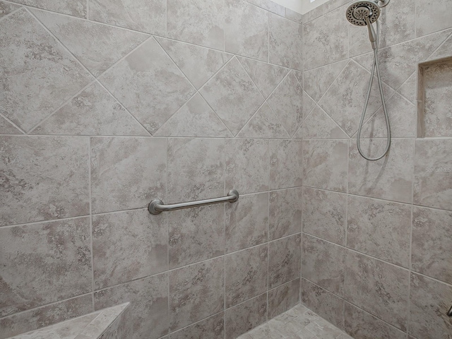 interior details with tiled shower