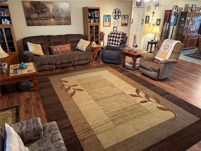 living room featuring hardwood / wood-style floors