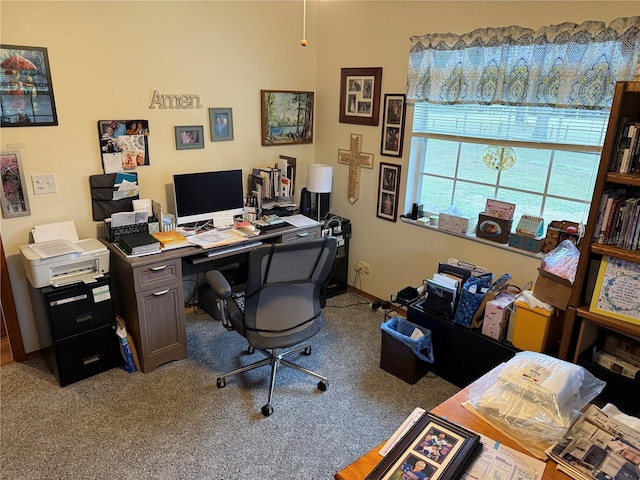 home office featuring carpet