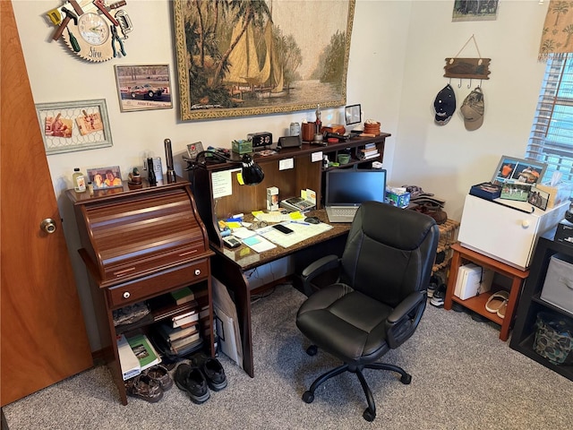 home office featuring carpet floors