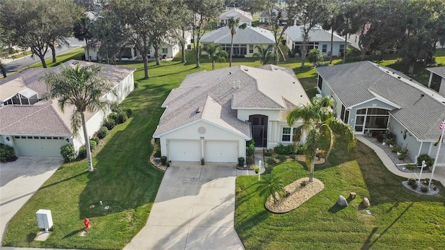 aerial view featuring a residential view