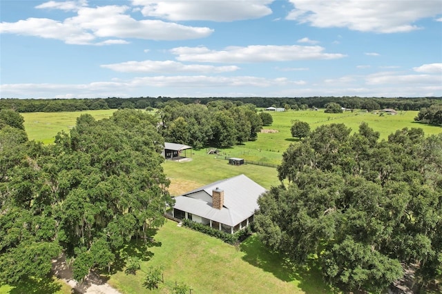 bird's eye view with a rural view