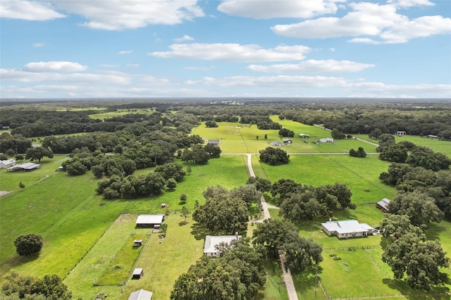 bird's eye view featuring a rural view