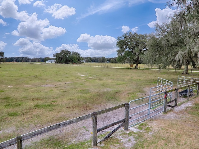 view of yard featuring a rural view