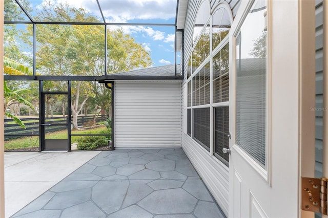 view of unfurnished sunroom