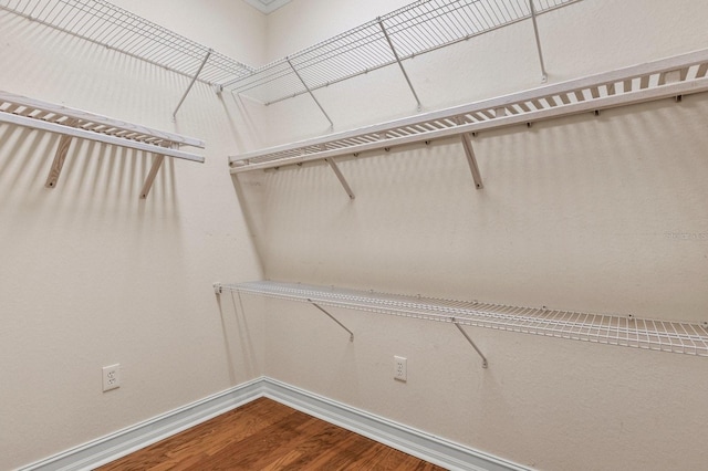 spacious closet featuring hardwood / wood-style floors