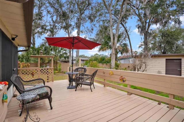 view of wooden deck