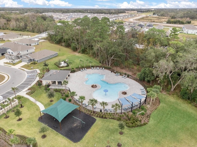 aerial view featuring a residential view