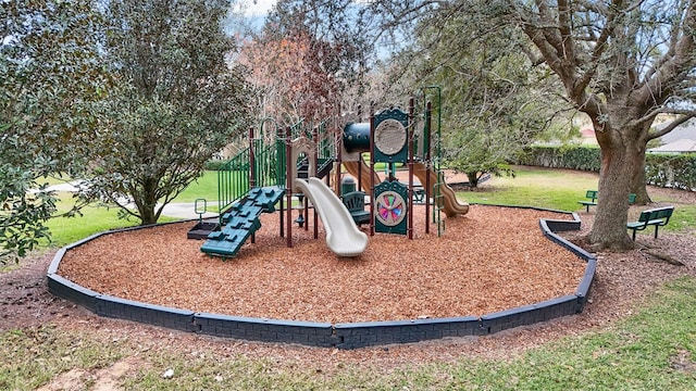 view of play area featuring a yard