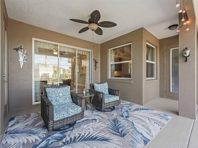 view of patio / terrace with ceiling fan