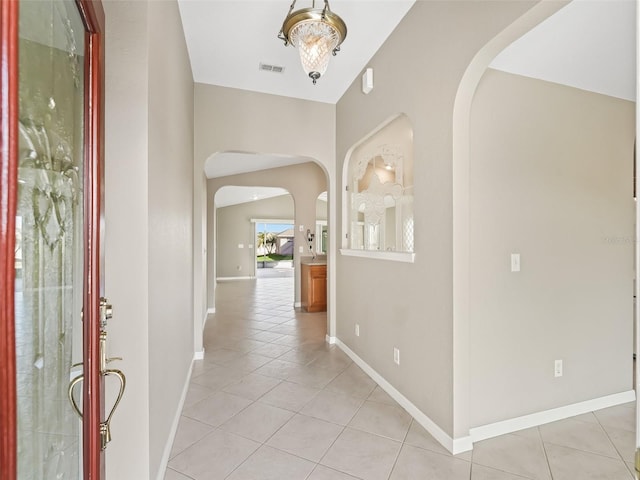 view of tiled entrance foyer