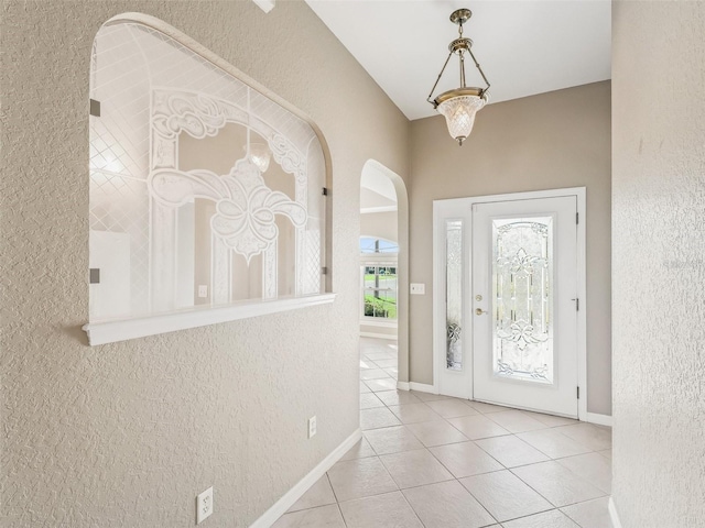 view of tiled foyer