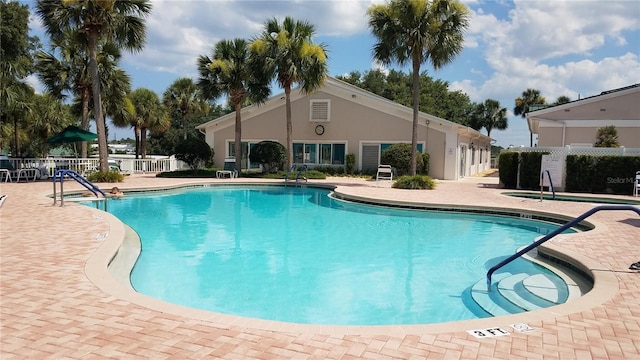 view of pool with a patio