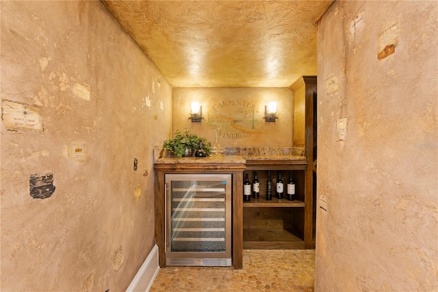 wine cellar with beverage cooler