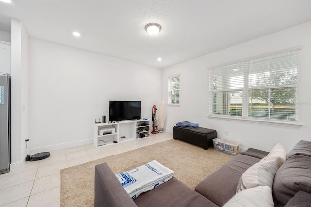 view of tiled living room