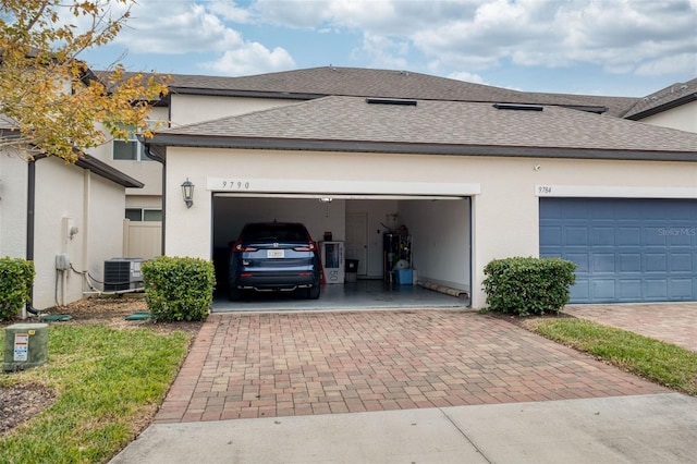 garage with cooling unit