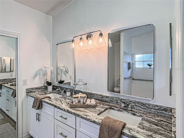 bathroom with toilet and vanity