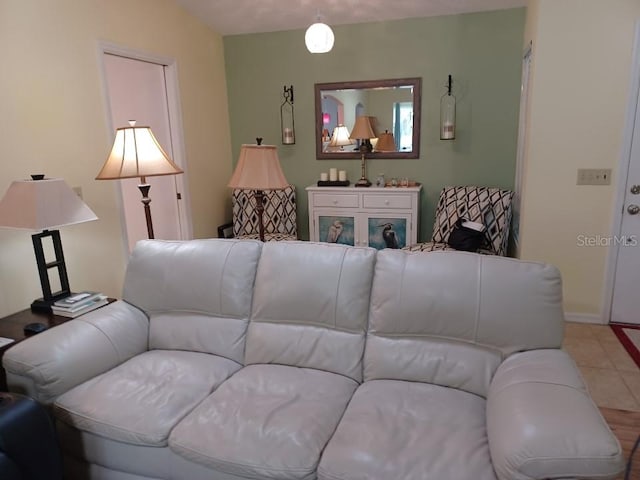 view of tiled living room