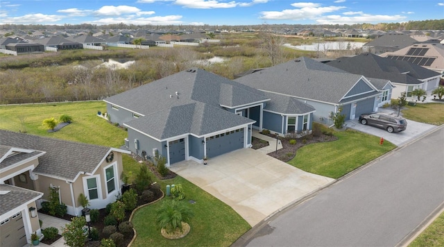 drone / aerial view with a residential view