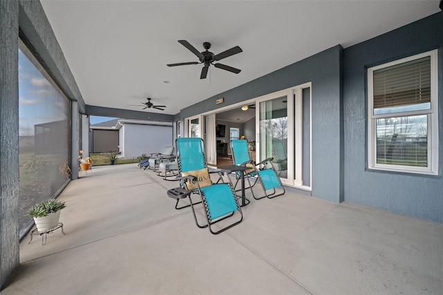 view of patio / terrace with a ceiling fan