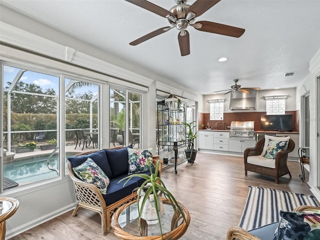 view of sunroom