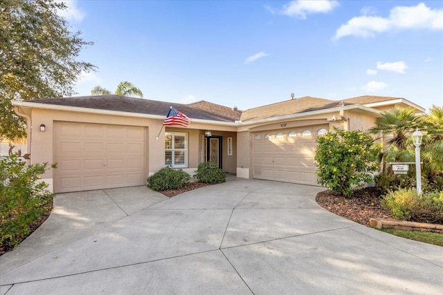 ranch-style house featuring a garage