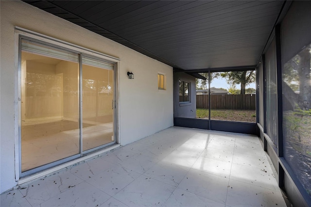 view of unfurnished sunroom