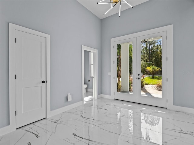 doorway featuring french doors