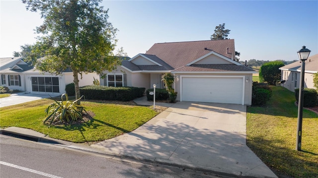 view of front of home with a front lawn