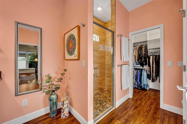 hall featuring dark hardwood / wood-style floors