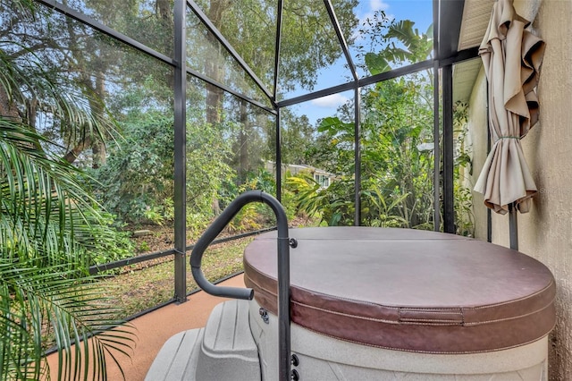 view of unfurnished sunroom