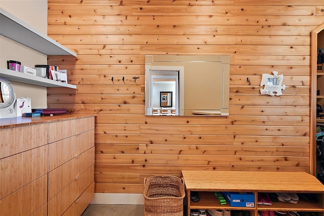 view of sauna / steam room with tile patterned flooring