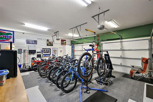 garage featuring a garage door opener