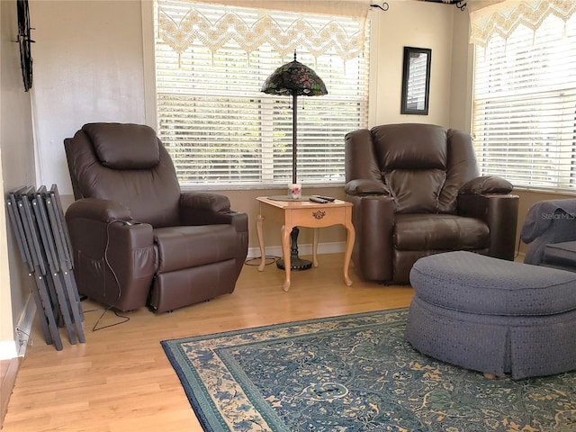 sitting room featuring hardwood / wood-style flooring