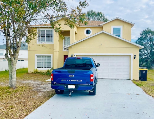 view of front of house with a garage