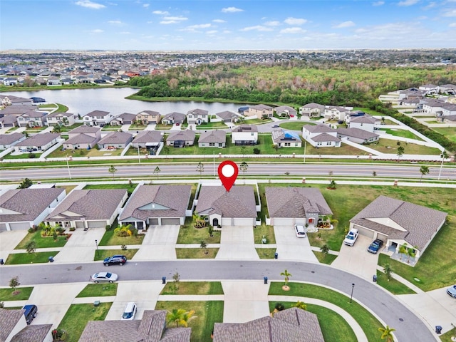 13557 Willow Bluestar Loop, Riverview, FL 33579 - drone / aerial view with a residential view and a water view