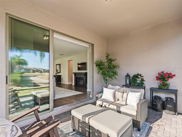 view of patio featuring an outdoor living space