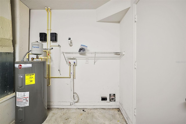 utility room featuring water heater