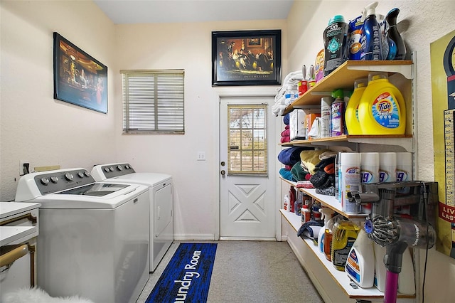 laundry room with independent washer and dryer