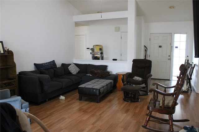 living room featuring hardwood / wood-style floors